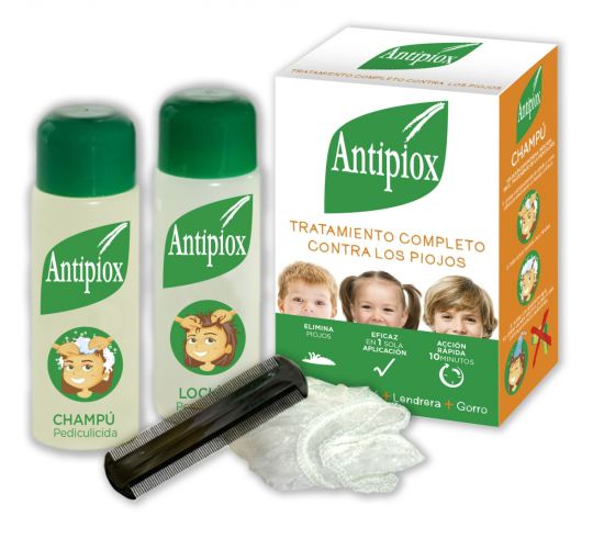Antipiox Pack Loci&oacute;n + Champ&uacute; + lendrera + gorro
