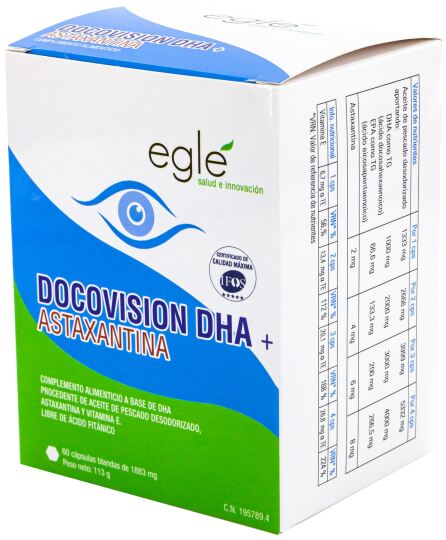 Egl&eacute; Docovision Dha + Astaxantina 60 C&aacute;psulas