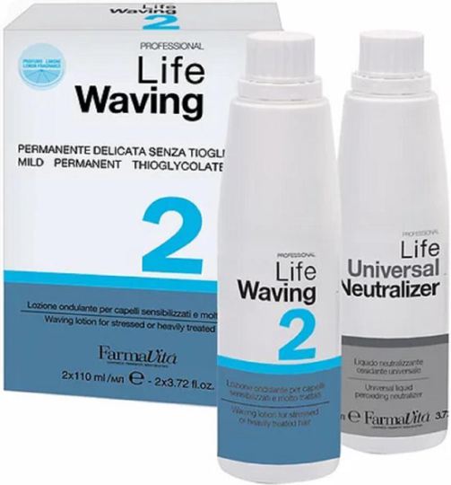 Farmavita Set Life Wavin Loci&oacute;n Ondulante de cabello delicado 110 ml + 1 pieza